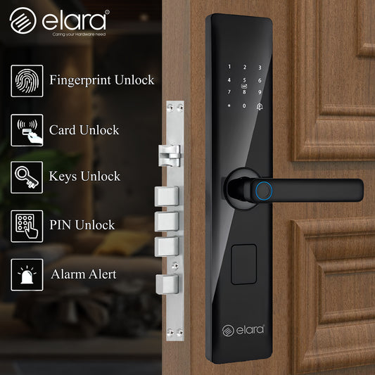 (Certified Refurbished) Elara Smart Lock | Biometric Fingerprint Door Lock with RFID Card, PIN Code & Mechanical Key Unlock | Great Condition