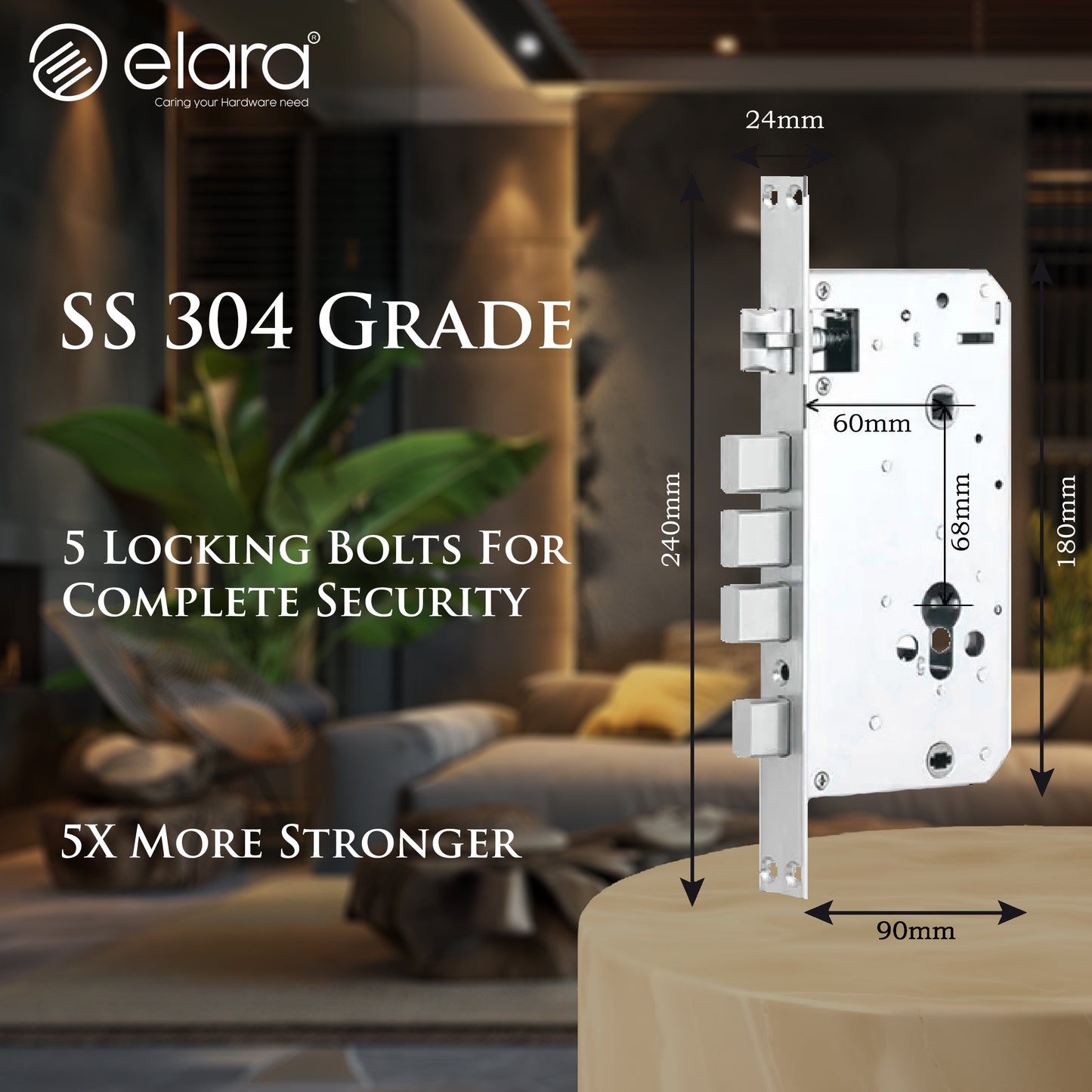 (Certified Refurbished) Elara Smart Lock | Biometric Fingerprint Door Lock with RFID Card, PIN Code & Mechanical Key Unlock | Great Condition