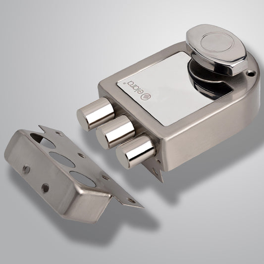 Elara Tribolt 1CK Deadbolt for Main Door, Suitable for Wooden Doors, Inside Opening Wooden Door Lock with 4 Reversible Brass Keys (SS Finish, EDL-11, Tri Bolt, Ultra Key)