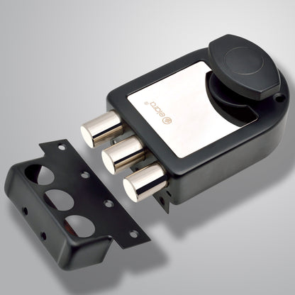 Elara Tribolt 1CK Deadbolt for Main Door, Suitable for Wooden Doors, Inside Opening Wooden Door Lock with 4 Reversible Brass Keys (Matte Black Finish, EDL-11, Tri Bolt, Ultra Key)