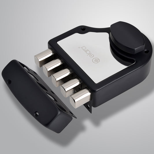 Elara Quinbolt 1CK Deadbolt for Main Door, Suitable for Wooden Doors, Inside Opening Wooden Door Lock with 4 Reversible Brass Keys (Matte Black, EDL-03, Quinbolt, Ultra Key).