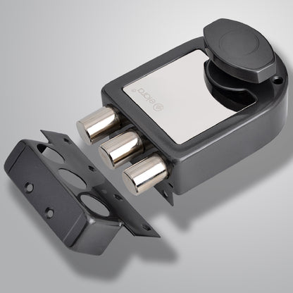 Elara Tribolt 1CK Deadbolt for Main Door, Suitable for Wooden Doors, Inside Opening Wooden Door Lock with 4 Reversible Brass Keys (Black Silver Finish, EDL-11, Tri Bolt, Ultra Key)