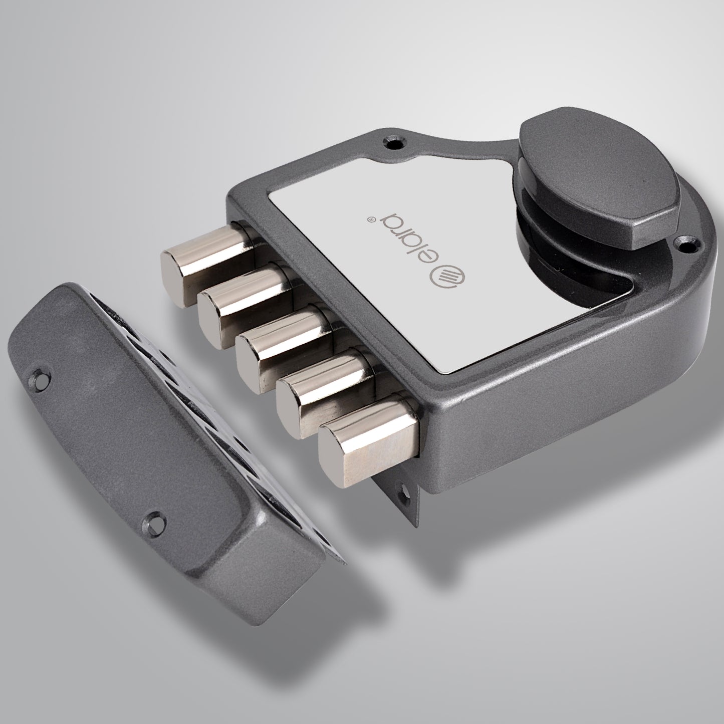 Elara Quinbolt 1CK Deadbolt for Main Door, Suitable for Wooden Doors, Inside Opening Wooden Door Lock with 4 Reversible Brass Keys (Black Silver, EDL-03, Quinbolt, Ultra Key)