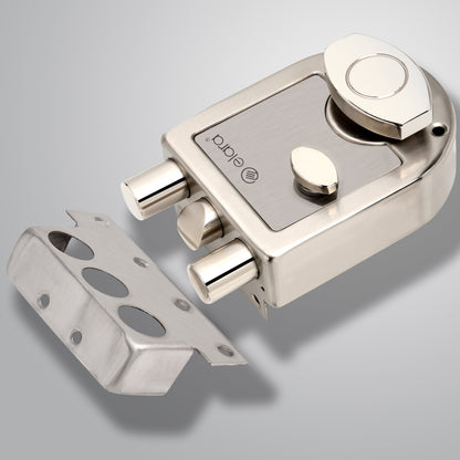 Elara Tribolt Latch Deadbolt for Main Door, Suitable for Right and Left Handed Doors, Inside Opening Wooden Door Lock with 4 Reversible Brass Keys EDL-13 Tribolt (SS Finish)