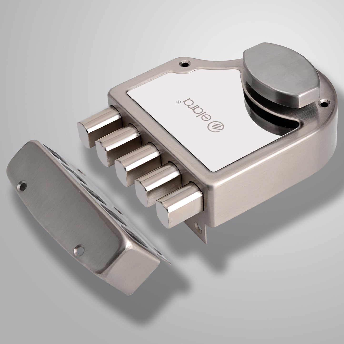 Elara Quinbolt 1CK Deadbolt for Main Door, Suitable for Wooden Doors, Inside Opening Wooden Door Lock with 4 Reversible Brass Keys (Stainless Steel, EDL-03, Quinbolt, Ultra Key).