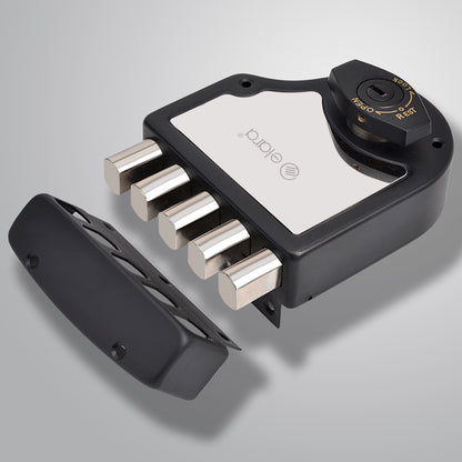 Elara Quinbolt 2CK Deadbolt for Main Door Suitable for Right and Left Handed Doors, Inside Opening Wooden Door Lock with 4 Reversible Brass Keys (Matte Black, EDL-04, Quinbolt, Ultra Key).