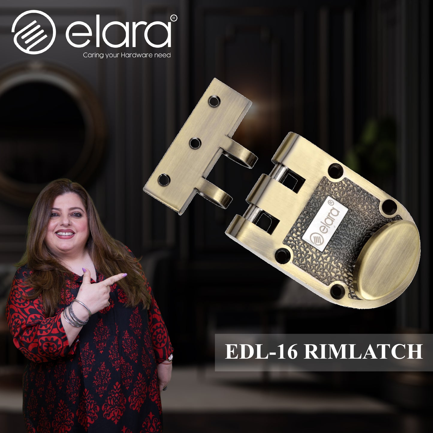 Elara Vertibolt 1CK Deadbolt for Main Door, Suitable for Right and Left Handed Doors, Inside Opening Wooden Door Lock with 3 Reversible Brass Keys (Antique Finish, EDL-19, Ultra Key)