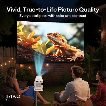 IRIKO Prism Plus Smart Projector | Full HD 1080P Support | Android Smart Projector | 150” Big Screen | Auto Keystone | 180° Adjustable Stand | Portable Home Theater Projector