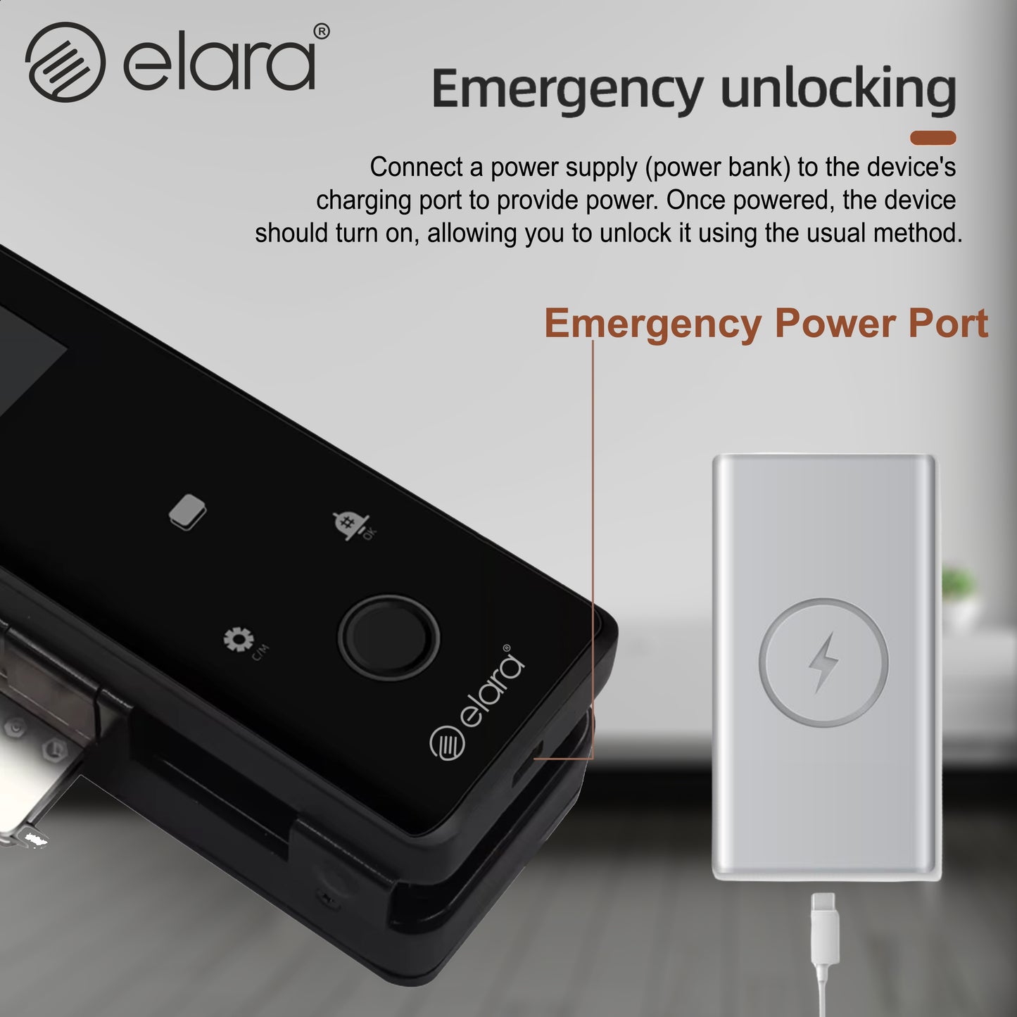 Elara GX-1 Smart Glass Door Lock, Fingerprint, Mobile App, PIN, RFID Card, 10-12 mm Glass Doors