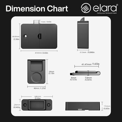 Elara DX-2 Smart Drawer Lock with Auto-Locking System, RFID Card Access, Low Battery Alert, Hidden Lock, Black