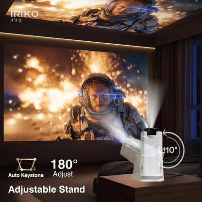 IRIKO Prism Plus Smart Projector | Full HD 1080P Support | Android Smart Projector | 150” Big Screen | Auto Keystone | 180° Adjustable Stand | Portable Home Theater Projector