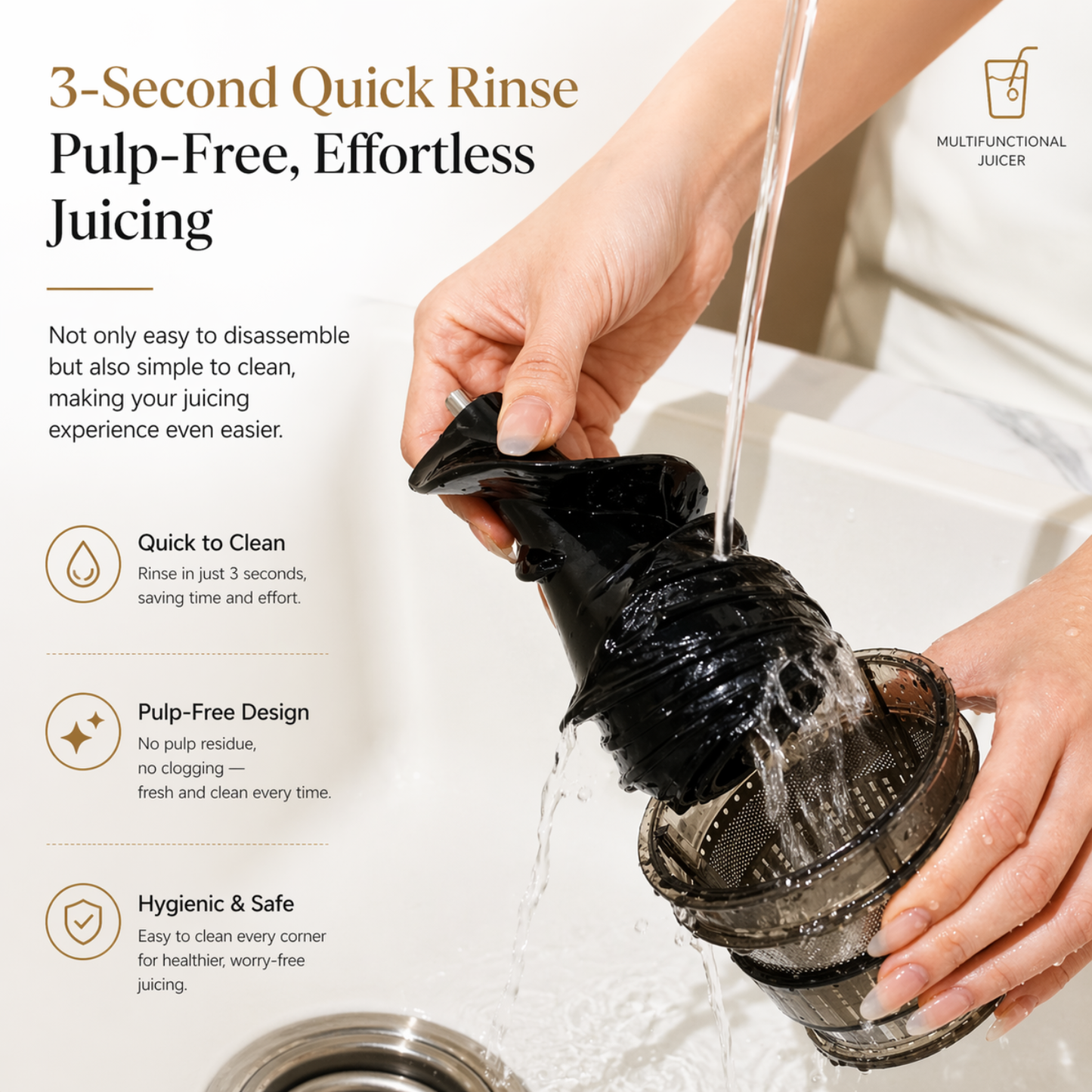 Iriko Cold Press Juicer Machine, Slow Masticating Juicer, High Juice Yield, Easy to Clean
