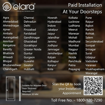 Elara Echo Lite Basic Non-WiFi Smart Door Lock with Fingerprint Scanner, RFID Card Reader, PIN Code, Anti-Theft Alerts, 2-Year Warranty, Black